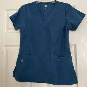 Wonderwink Womens Medical Scrub Top XS Blue Nurse Pockets  Dental Vet V Neck